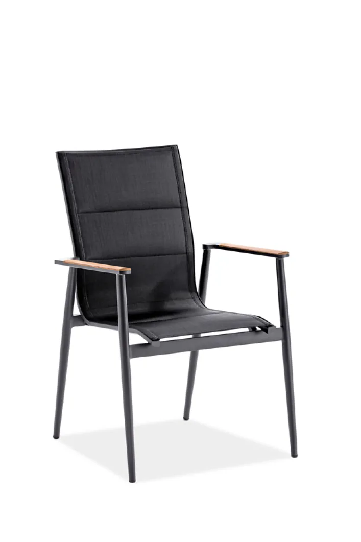 Gartenstuhl Sessel NIEHOFF �Reeg hoch� Aluminium Textilene anthrazit